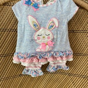 Rare Editions Blue and Pink Bunny Kids Matching Set